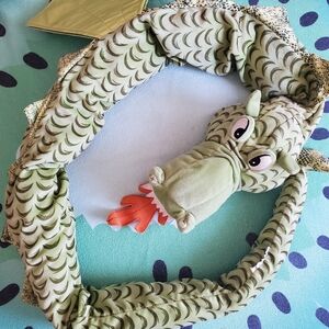 Vintage IKEA Green Dragon Stuffed Animal